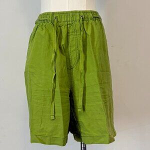 Pappagallo Women's Size M  Green Drawstring Paperbag Shorts Island Girl  Beach